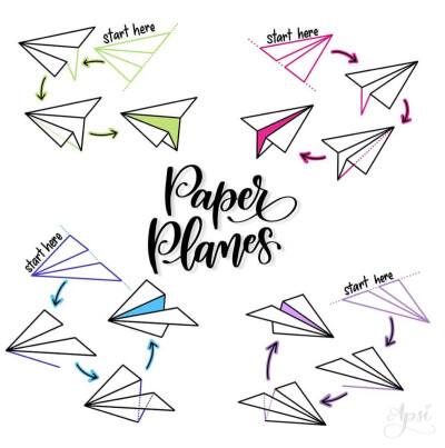 纸飞机简笔画、纸飞机简笔画往左飞
